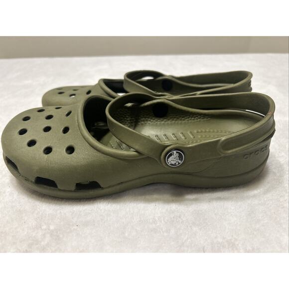 Crocs Women’s Size 8 Shayna Mary Jane Green Slip On Comfort Waterproof Shoes - Picture 4 of 8